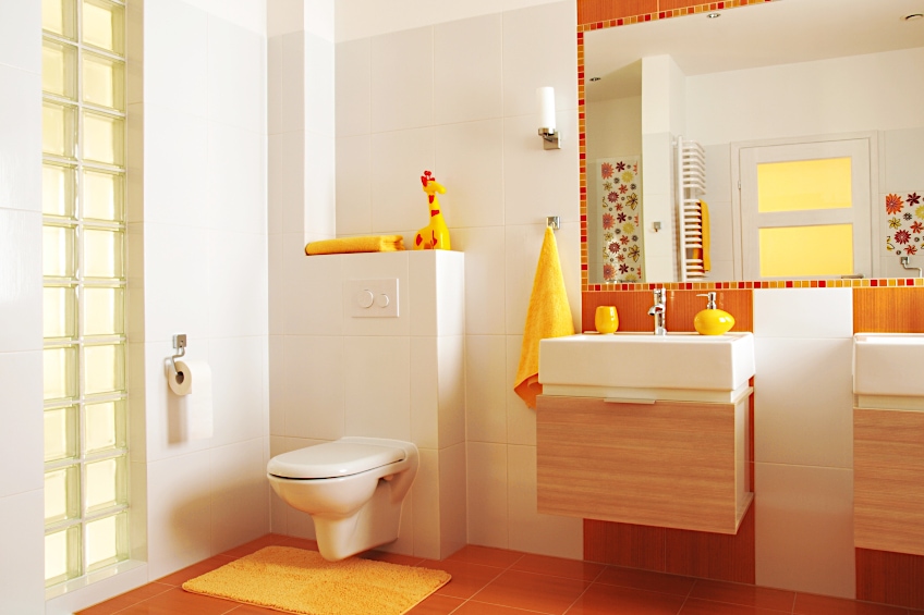 Cheerful Orange Bathroom