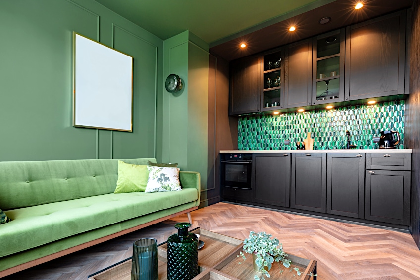 Green and Charcoal Kitchen