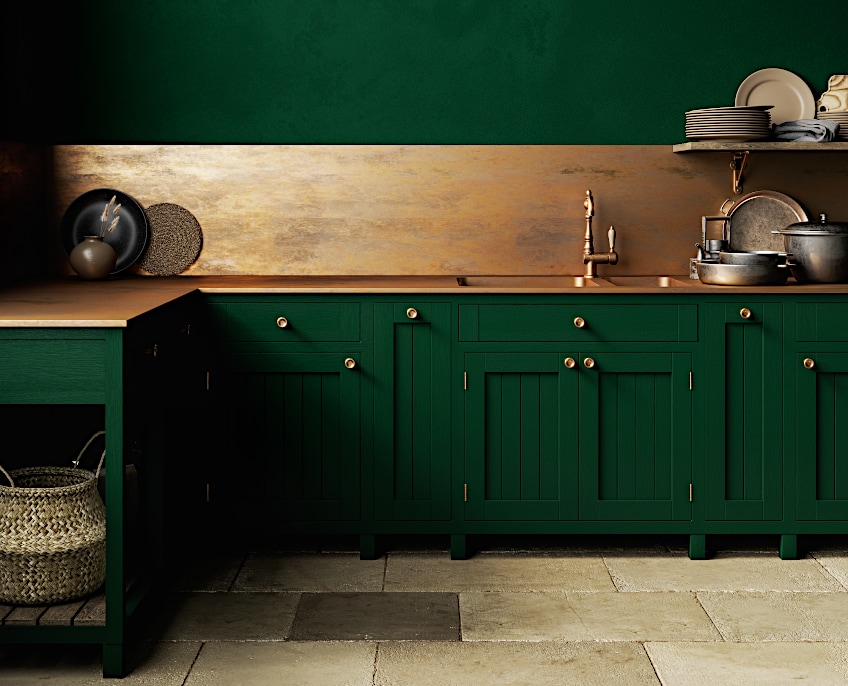 Green and Gold Kitchen Color Scheme