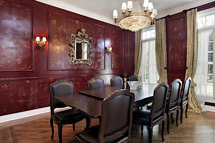 Luxury Maroon Dining Room