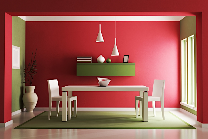 Red and Green Interior Design Concept
