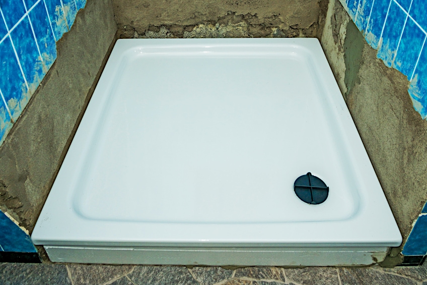 Dry-Fit Shower Pan Before Installation