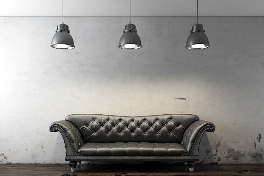 Gray Sofa with Reflective Texture