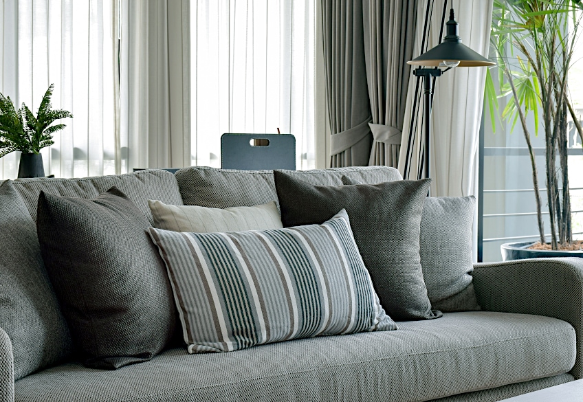 Gray on Gray Sofa Cushions