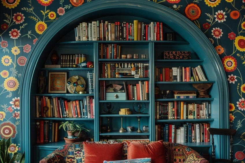 artistic bookshelf decor