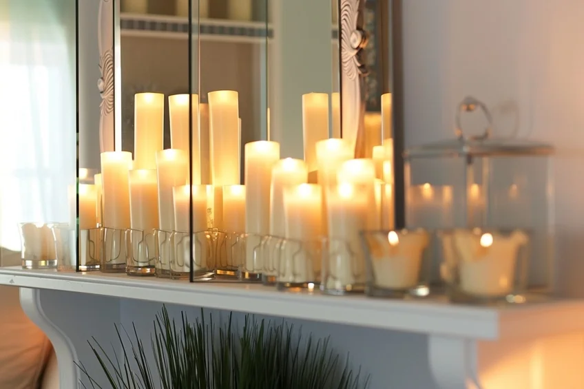 candle display wall decor