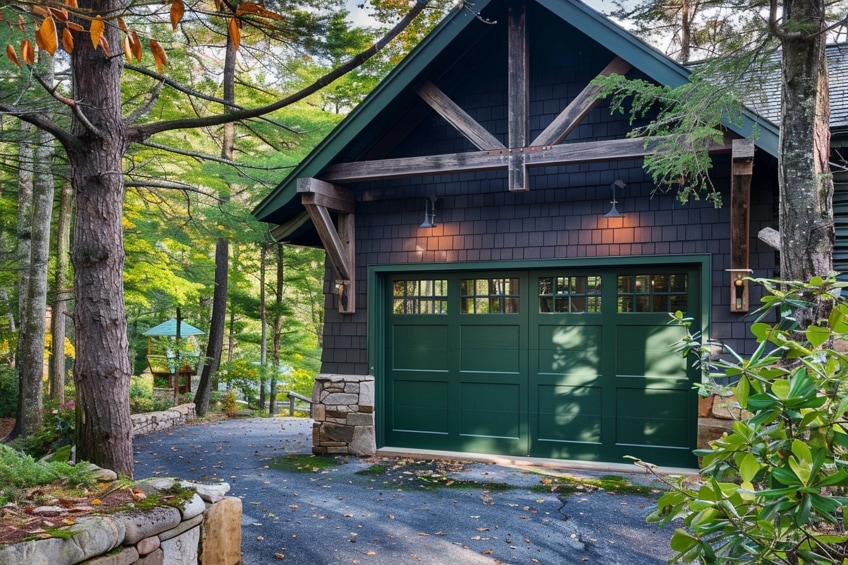 forest green garage door