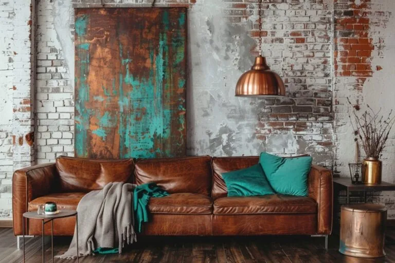 what colors go with a brown leather sofa