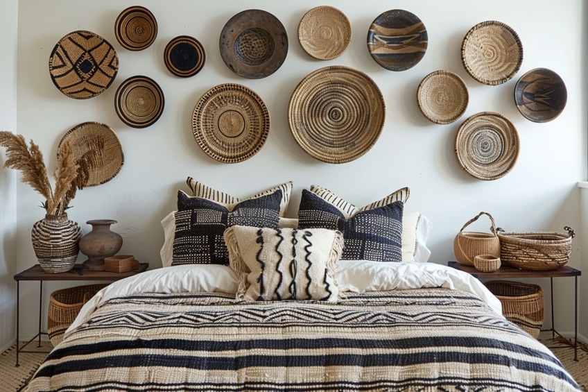 woven basket bed wall decor