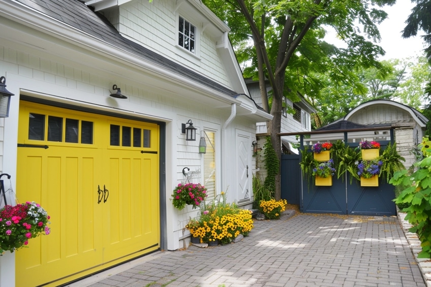 yellow garage door