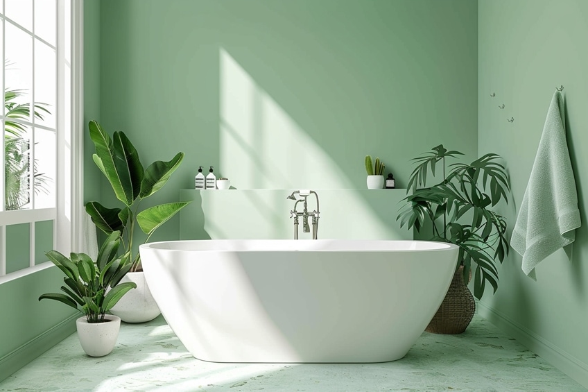 mint green bathroom