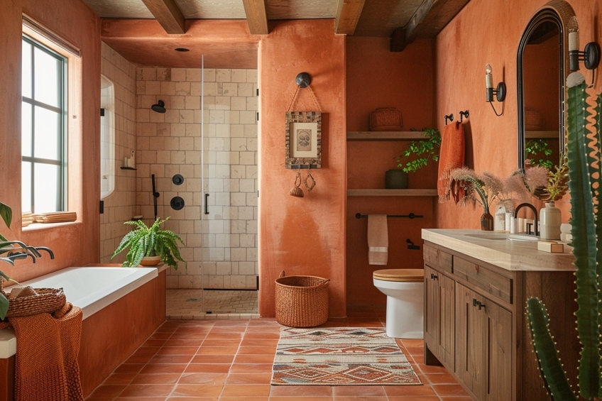 terracotta bathroom